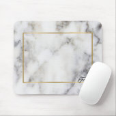 Goldrahmen aus weißem und grauem Marmor Mousepad (Mit Mouse)