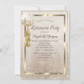 Goldrahmen-Ballon, Glass Confetti-Ruhestand Einladung (Vorderseite)