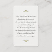 Goldrahmen-Beileid-Gedenkkarte Visitenkarte (Rückseite)