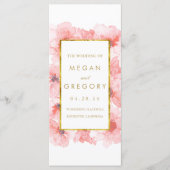 Goldrahmen-Blush-Blues-Hochzeitsprogramme Programm (Vorderseite)