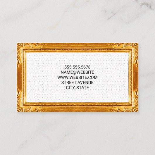Goldrahmen | Boho Dot Pattern Visitenkarte (Rückseite)