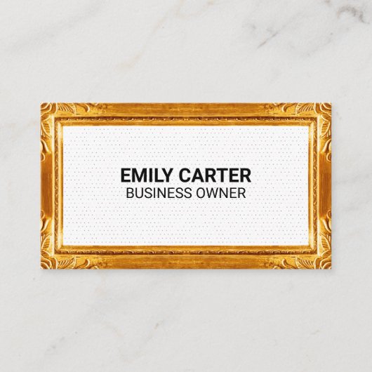 Goldrahmen | Boho Dot Pattern Visitenkarte (Vorderseite)