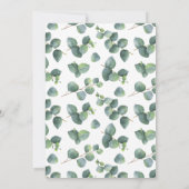 Goldrahmen-Brautparty der Eukalyptus-Rose Einladung (Rückseite)