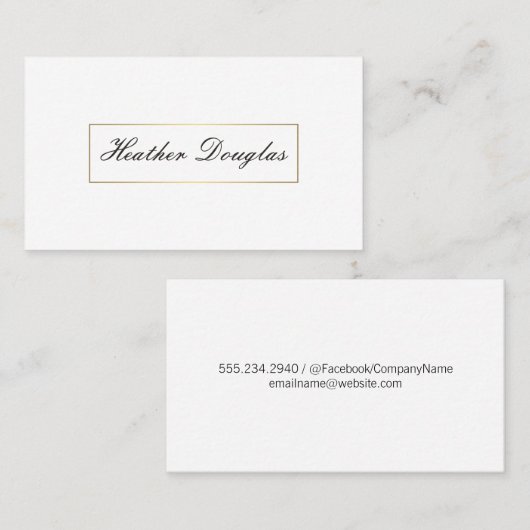 Goldrahmen / Curry Typografy Visitenkarte (Vorne/Hinten)