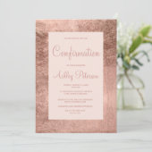 Goldrahmen der Eleganten Rose - Rosa Bestätigung Einladung (Stehend Vorderseite)