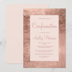 Goldrahmen der Eleganten Rose - Rosa Bestätigung Einladung