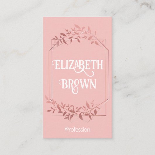 Goldrahmen der eleganten Rose Visitenkarte (Vorderseite)