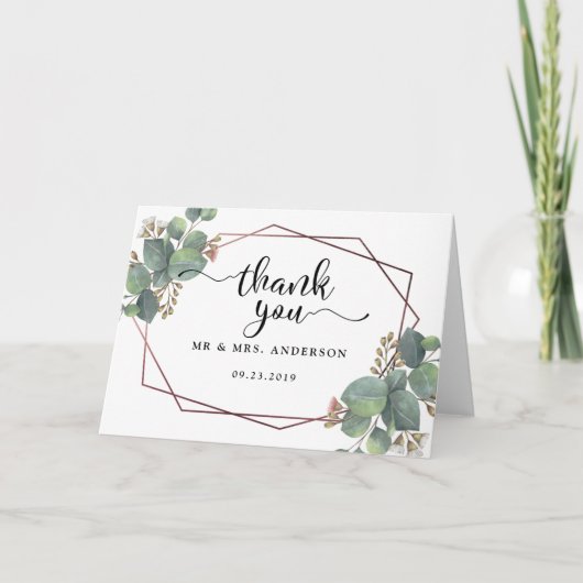 Goldrahmen der Eukalyptus-Rose Karte (Vorderseite)