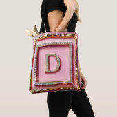 Goldrahmen-Diamant-Anfangsbuchstabe D Rosa Glitter Tasche (Von Nahem)