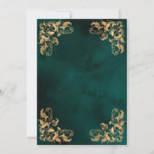 Goldrahmen dunkelgrüne islamische Hochzeit Einladung (Rückseite)