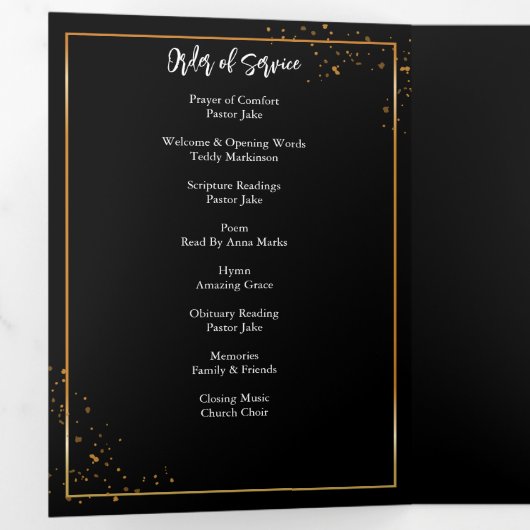 Goldrahmen einfach, modern und spektakulär dreifach-gefaltete programmkarte (Innen Erste Seite)