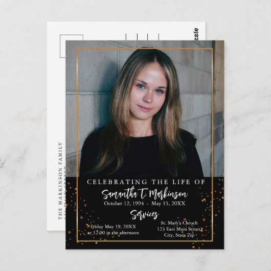 Goldrahmen einfach, modern und spektakulär postkarte (Vorne/Hinten)