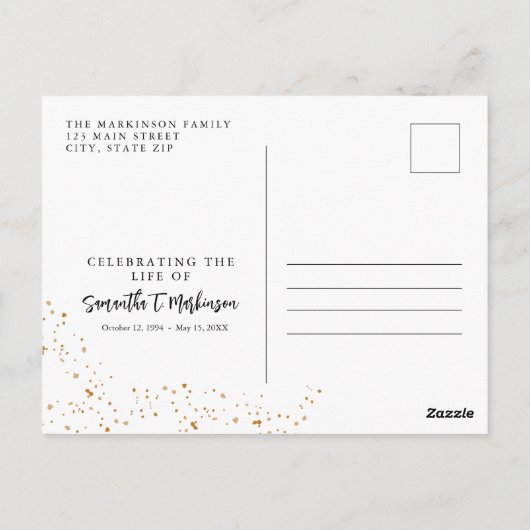 Goldrahmen einfach, modern und spektakulär postkarte (Rückseite)