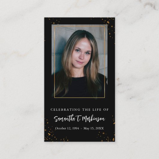 Goldrahmen Einfache moderne, geklapelte Gebetskart Visitenkarte (Vorderseite)