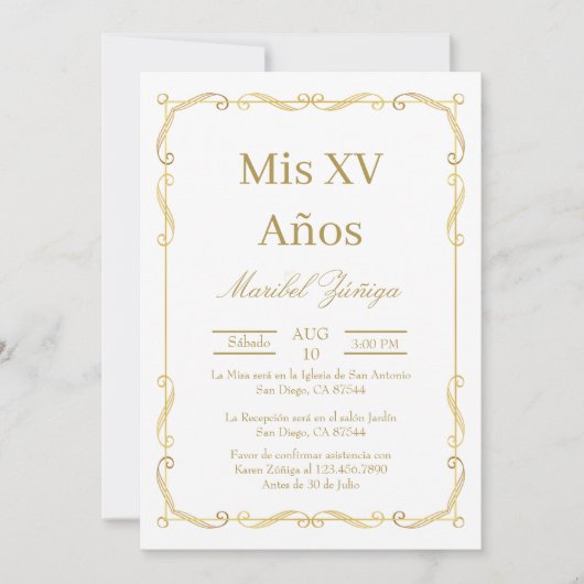 Goldrahmen - Einladung (Vorderseite)