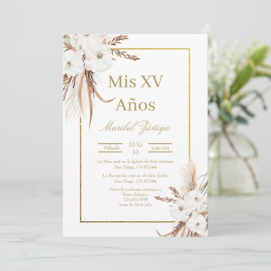 Goldrahmen - Einladung (Stehend Vorderseite)