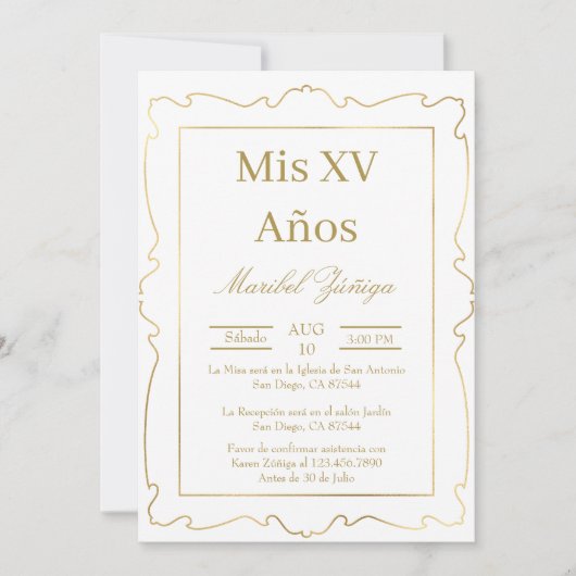 Goldrahmen - Einladung (Vorderseite)