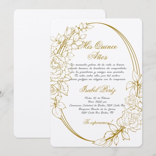 Goldrahmen Einladung (Vorne/Hinten)