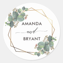 Goldrahmen Eukalyptus Runder Aufkleber