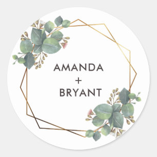 Goldrahmen Eukalyptus Runder Aufkleber