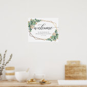 Goldrahmen Eukalyptus Willkommen beim Hochzeitszei Poster (Küche)