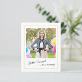 Goldrahmen-Foto-Abschluss-Karte für den Schulabsch (Stehend Vorderseite)