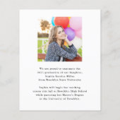 Goldrahmen-Foto-Abschluss-Karte für den Schulabsch (Rückseite)