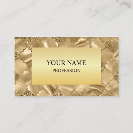 Goldrahmen für Glitzer Visitenkarte (Vorderseite)
