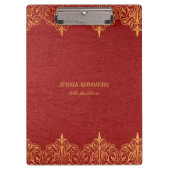 Goldrahmen für Rotes Leder Klemmbrett (Vorderseite)