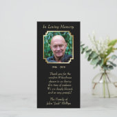 Goldrahmen für schwarzes Beileid Vielen Dank Dankeskarte (Stehend Vorderseite)