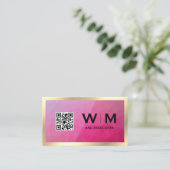 Goldrahmen | geometrisch | QR-CODE-Visitenkarte Visitenkarte (Stehend Vorderseite)