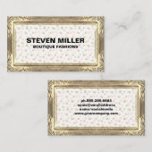 Goldrahmen | Glitzer Chic Polka Dots Visitenkarte (Vorne/Hinten)