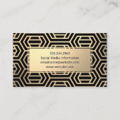 Goldrahmen | Gold-Metallic-Muster Visitenkarte (Rückseite)