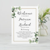 Goldrahmen Grüne Hochzeitsfeier Einladung (Stehend Vorderseite)