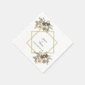 Goldrahmen-Herbstfarben Blumenhochzeit Serviette (Ecke)
