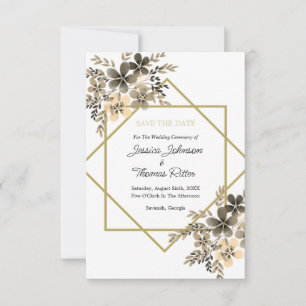 Goldrahmen-Herbstfarben Save the Date floral