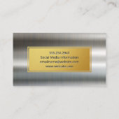 Goldrahmen | High Gloss Metallic Background Visitenkarte (Rückseite)