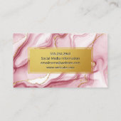 Goldrahmen | Hintergrund rosa Marmor Visitenkarte (Rückseite)