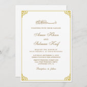 Goldrahmen Hochzeit Einladung (Vorne/Hinten)