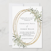 Goldrahmen-Hochzeit im Käsegrün Einladung (Vorderseite)