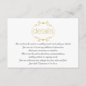 Goldrahmen Hochzeitsdetails einfügen Karte (Vorderseite)