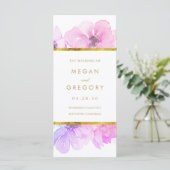 Goldrahmen-Hochzeitsprogramme in Blau und Lila Blu Programm (Stehend Vorderseite)