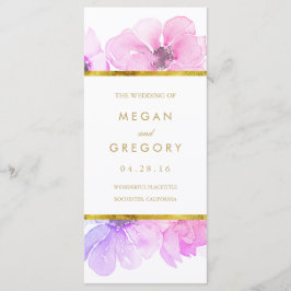 Goldrahmen-Hochzeitsprogramme in Blau und Lila Blu Programm