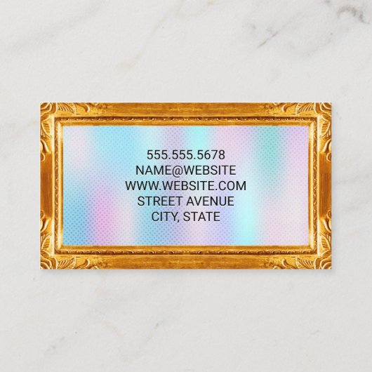 Goldrahmen | Holographische Breite Visitenkarte (Rückseite)