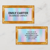 Goldrahmen | Holographische Breite Visitenkarte (Vorne/Hinten)