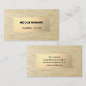 Goldrahmen | Holzkörner Visitenkarte (Vorne/Hinten)