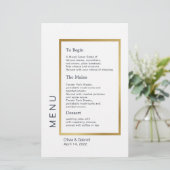Goldrahmen. Klassisches Hochzeitsmenü mit einfache (Stehend Vorderseite)