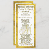 Goldrahmen-Konfetti-Programm für Hochzeiten Programm (Vorne/Hinten)