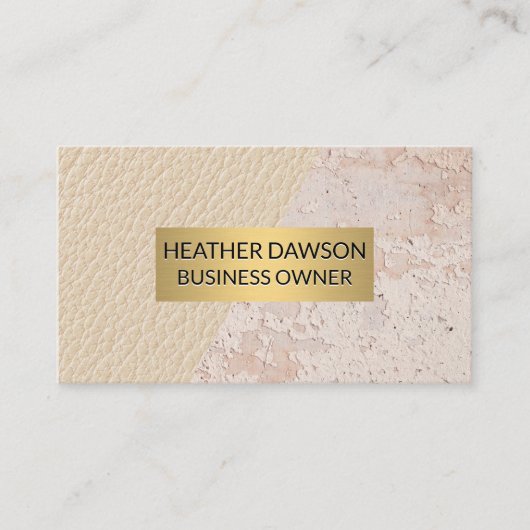 Goldrahmen | Leder | Grungy Texture Visitenkarte (Vorderseite)