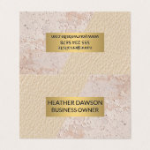 Goldrahmen | Leder | Grungy Texture Visitenkarten (Außenseite Aufgefaltet)